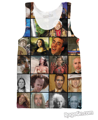 Nicolas Cage Rage Faces Tank Top