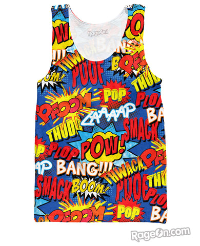 Comic Book Action Words Tank Top