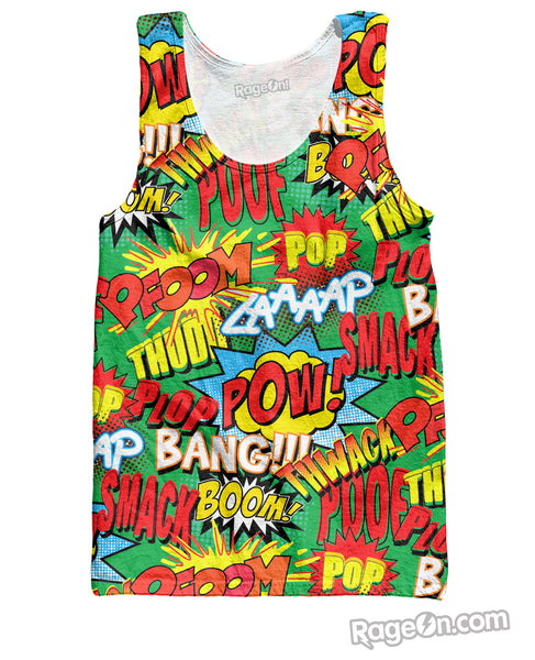 Comic Book Action Words Tank Top