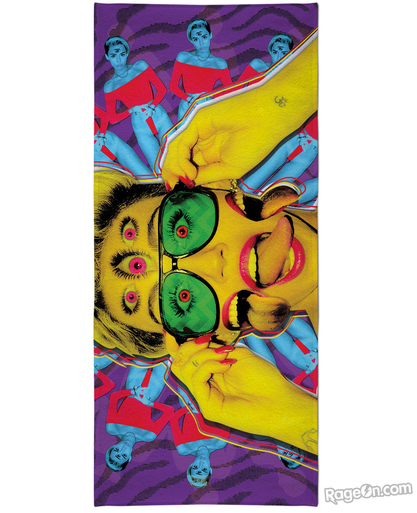 Miley Cyrus Psychedelic Beach Towel