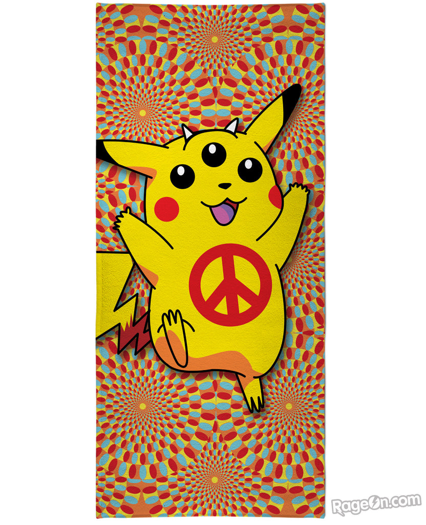 Pikachu Peace Trip Beach Towel