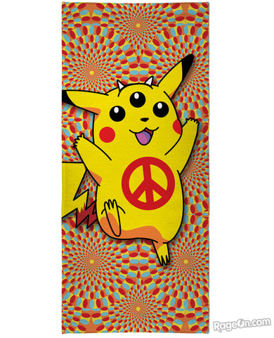 Pikachu Peace Trip Beach Towel