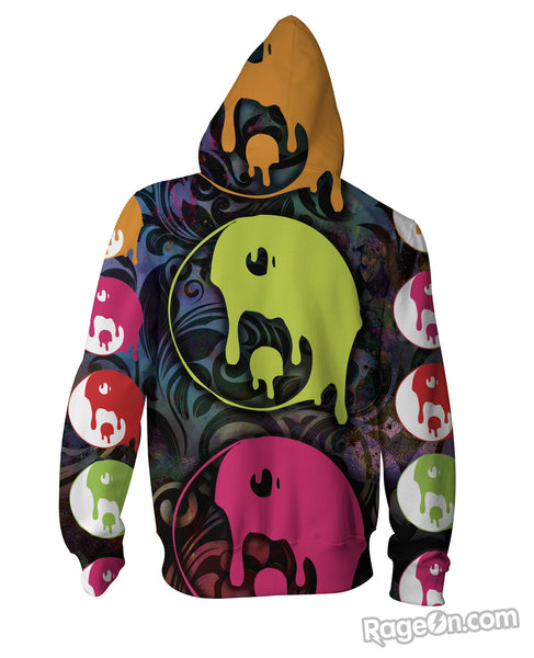 Drippy Yin Yang Zip-Up Hoodie