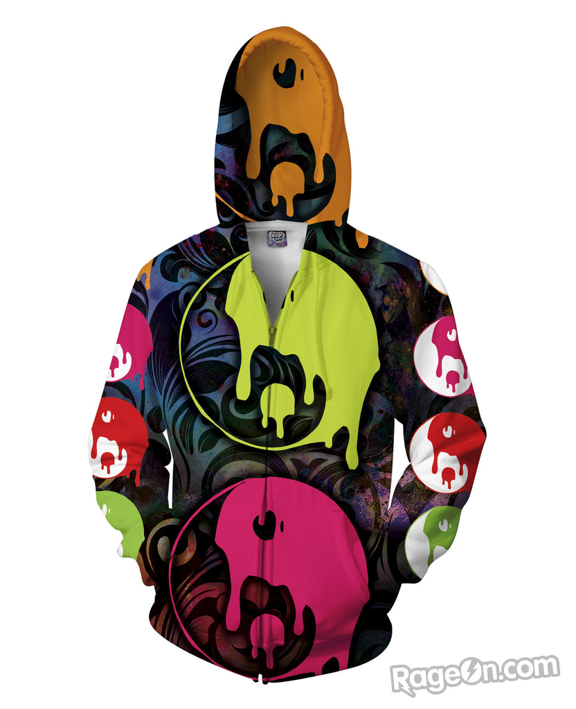 Drippy Yin Yang Zip-Up Hoodie