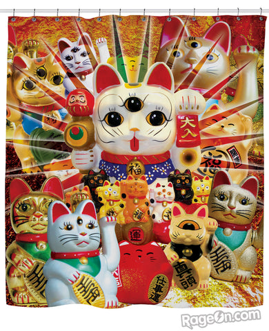 Lucky Cat Shower Curtain