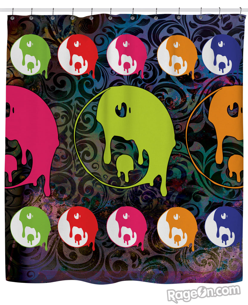 Drippy Yin Yang Shower Curtain