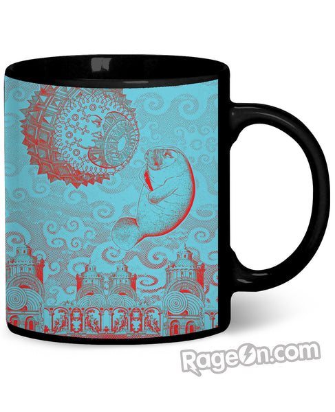 Moon and Manatee Coffee Mug