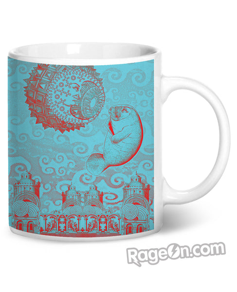 Moon and Manatee Coffee Mug