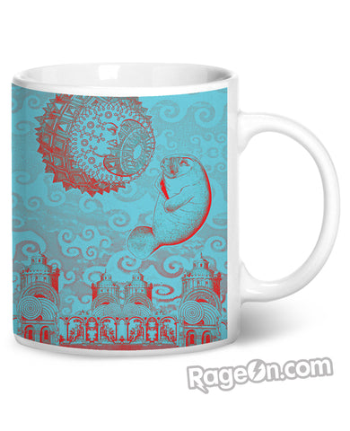 Moon and Manatee Coffee Mug