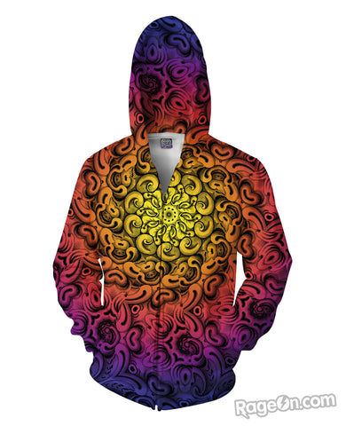 Deep Swirl Zip-Up Hoodie