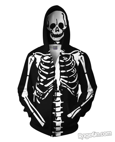 Skeleton Zip-Up Hoodie