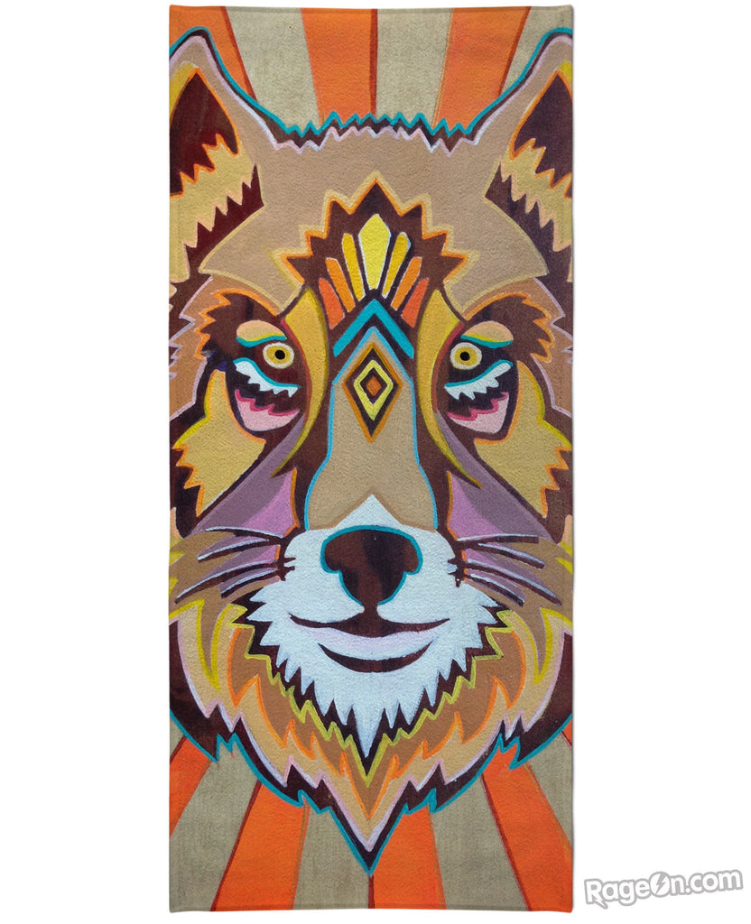 Golden Wolf Beach Towel