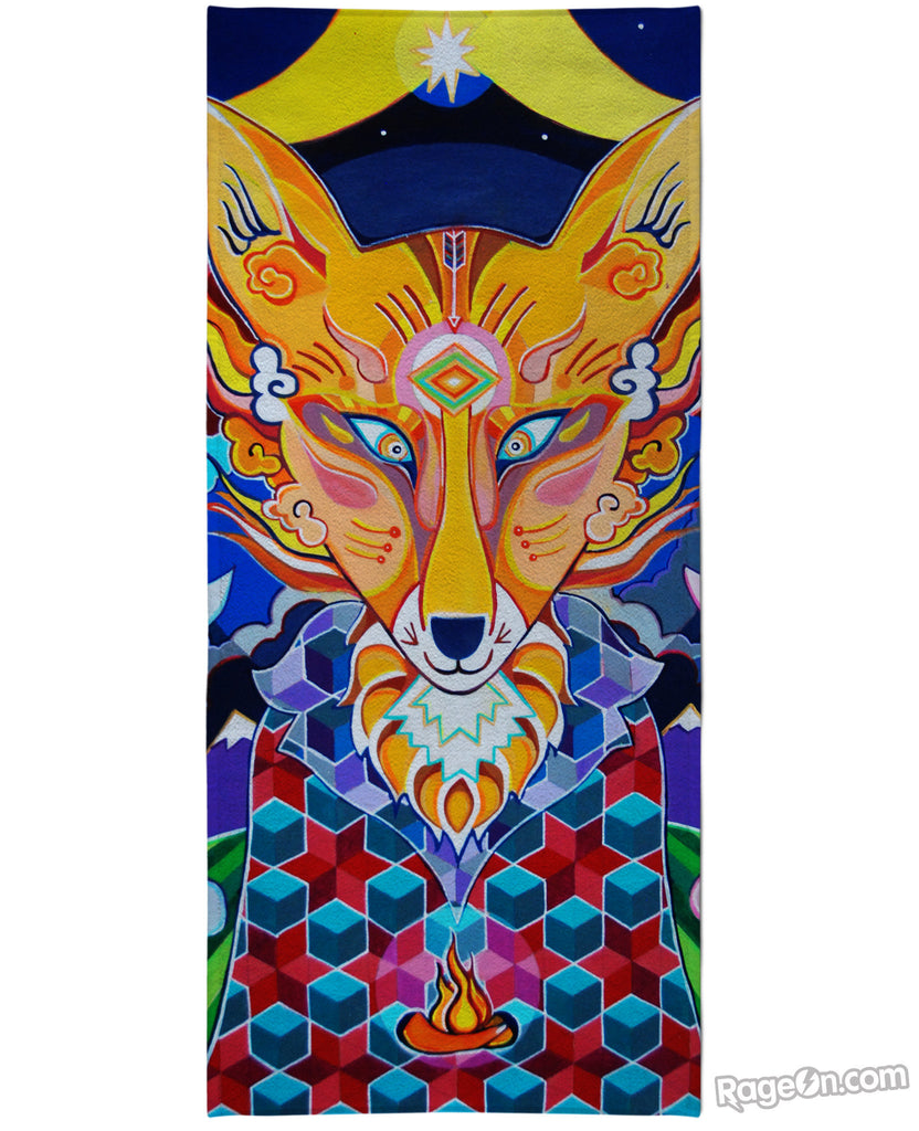 Fox Brought Fire Beach Towel