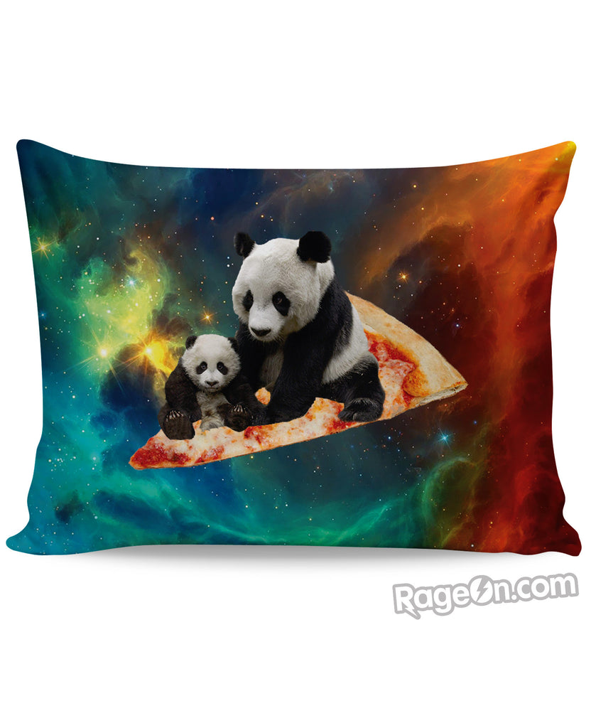 Space Pizza Panda Pillow Case