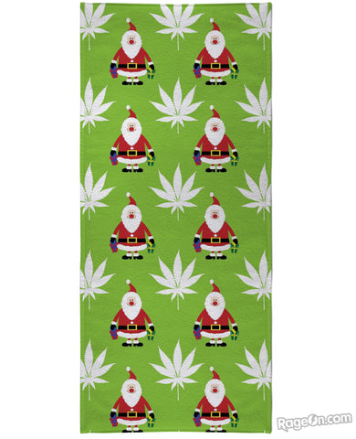 Green Christmas Beach Towel
