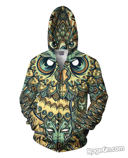 God Owl of Dreams Zip-Up Hoodie