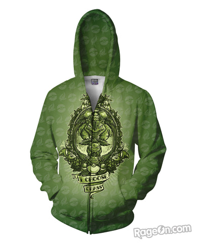 I Choose Grass Zip-Up Hoodie