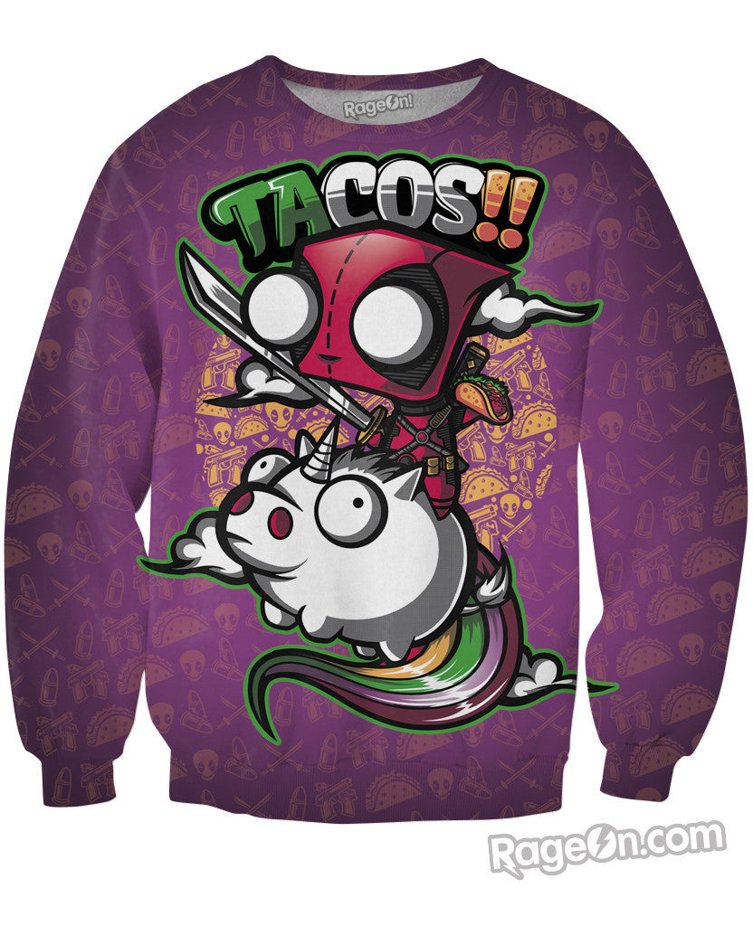 Tacos and Unicorns Crewneck Sweatshirt