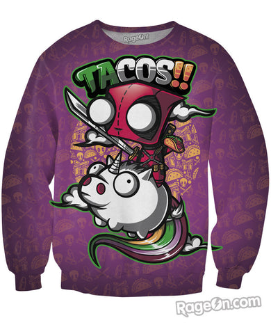 Tacos and Unicorns Crewneck Sweatshirt