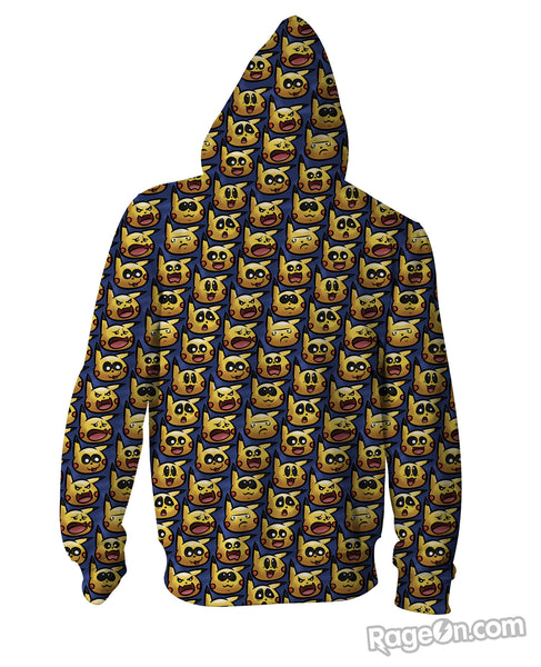 Pikachu Emotion Zip-Up Hoodie