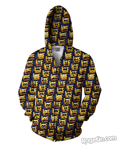 Pikachu Emotion Zip-Up Hoodie