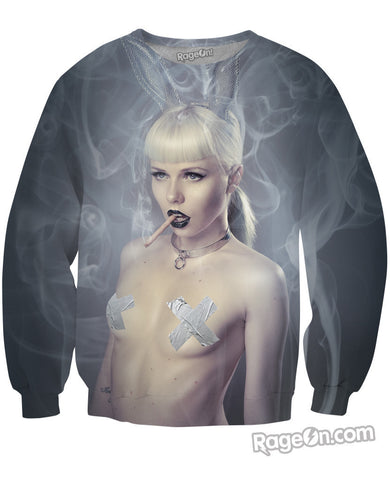 Smoking Bunny Crewneck Sweatshirt