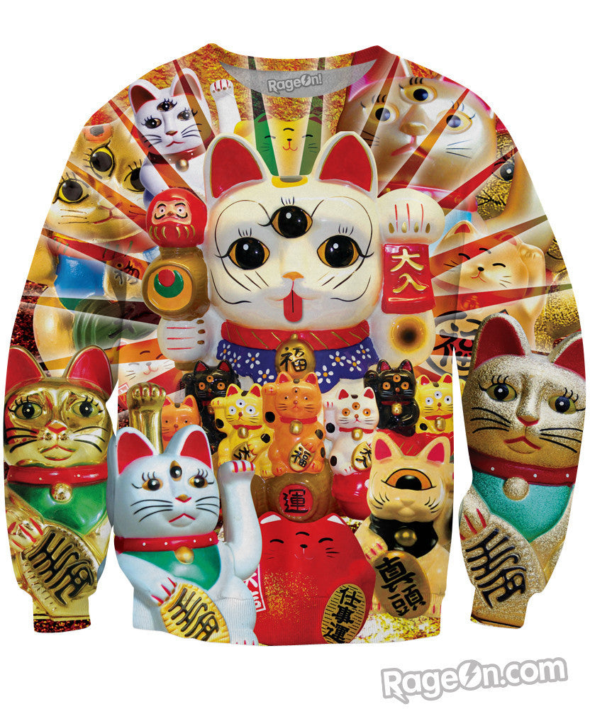 Lucky Cat Crewneck Sweatshirt