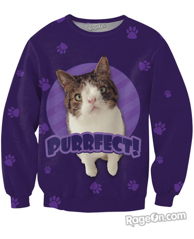 PURRfect Dark Purple Crewneck Sweatshirt