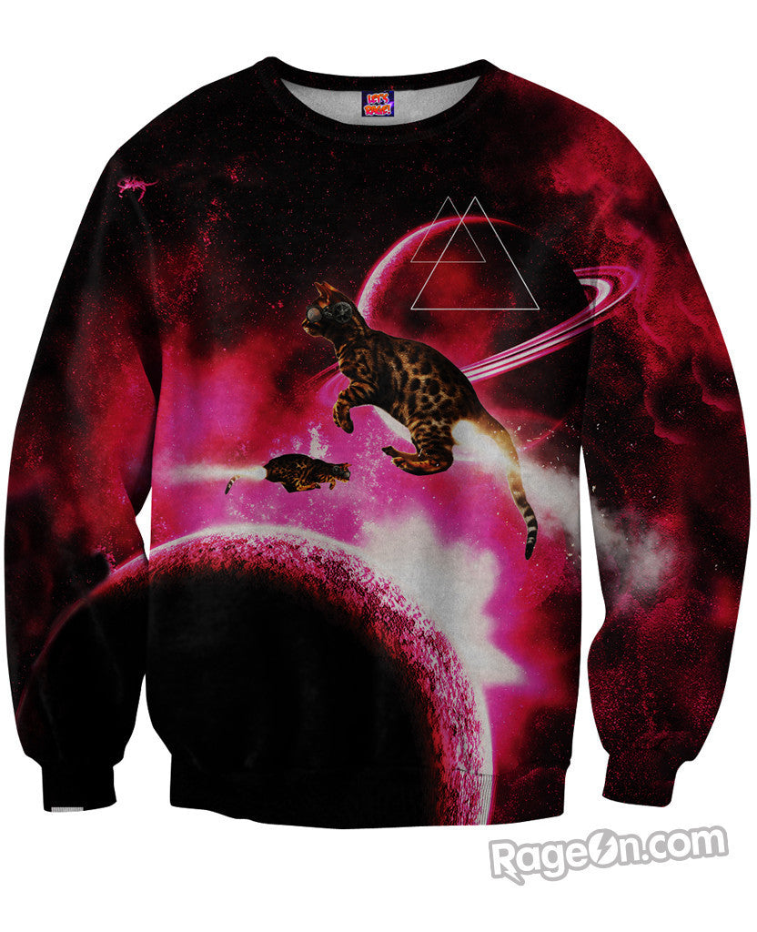 Space Cat Rocket Blast Sweatshirt