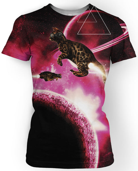 Space Cat Rocket Blast T-Shirt